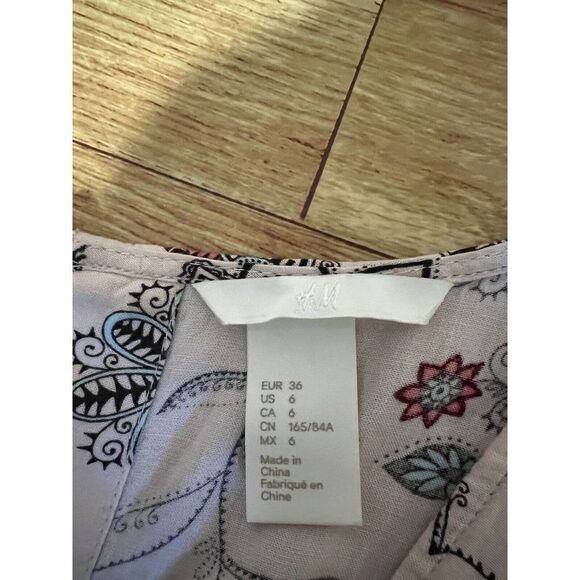 H&M Light Pink Floral Dress Sleeveless Size 6 - Picture 7 of 9
